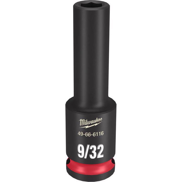 Dado de impacto profundo de 6 puntas SAE Milwaukee Shockwave de 9/32 pulg. x 3/8 pulg., 1 pieza