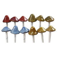 Infinity Assorted Ceramic 6 in. H Mushroom Planter Stake (Pack of 24)