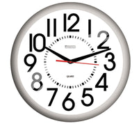 Taylor Big and Bold Dial Clock Plastic Black/White 13.25 in.