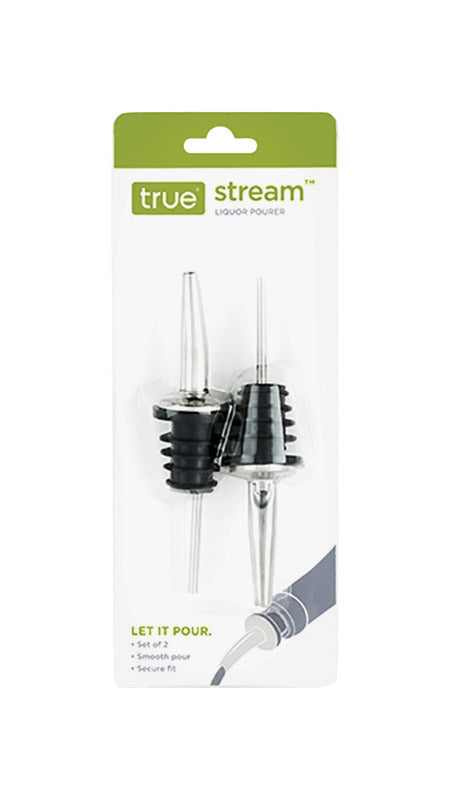 TRUE Stream Black/Silver Rubber/Stainless Steel Liquor Pourer