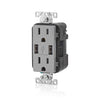 Leviton Decora 15 amps 125 V Gray Outlet and USB Charger 5-15R 1 pk