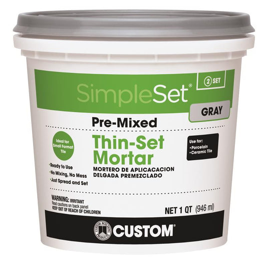 Custom Building Products SimpleSet Gray Thin-Set Mortar 1 qt. (Pack of 6)