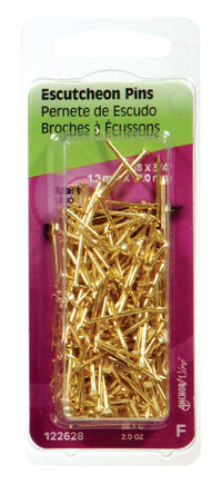 Hillman 18 Ga. x 3/4 in. L Brass Escutcheon Pins 1 pk 2 oz. (Pack of 6)