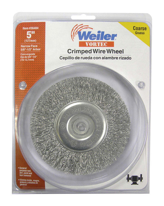 Weiler Vortec 5 in. Crimped Wire Wheel Carbon Steel 3750 rpm 1 pc