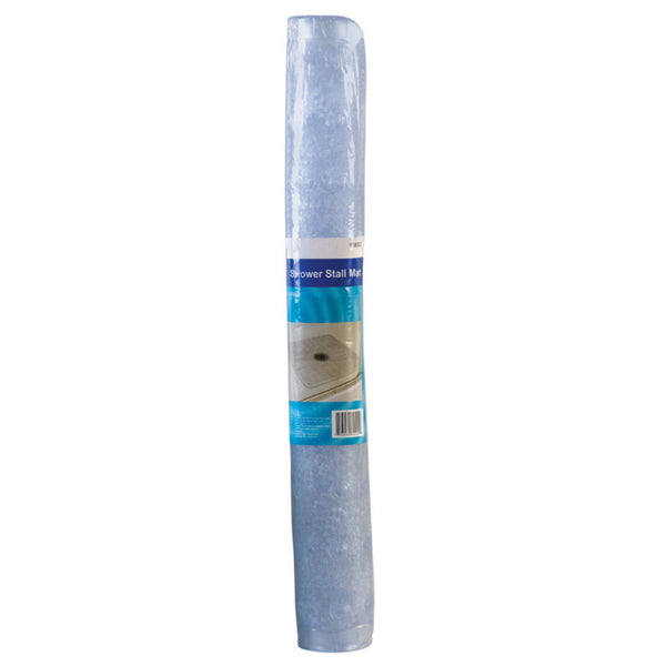 Alfombrilla de ducha de goma transparente Living Accents de 20 pulgadas de largo y 20 pulgadas de ancho