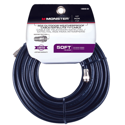 Monster Cable Just Hook It Up Weatherproof Video Coaxial Cable (Pack Of 4)