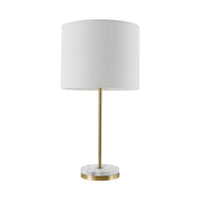 Globe Electric 19 in. Matte Brass White Table Lamp
