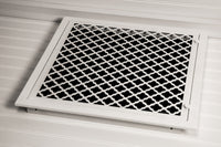 Steelcrest Designer 16 X 16 Hinged White Return-Air Filter Grille, With Washable/Removable Black Filter - Open Box