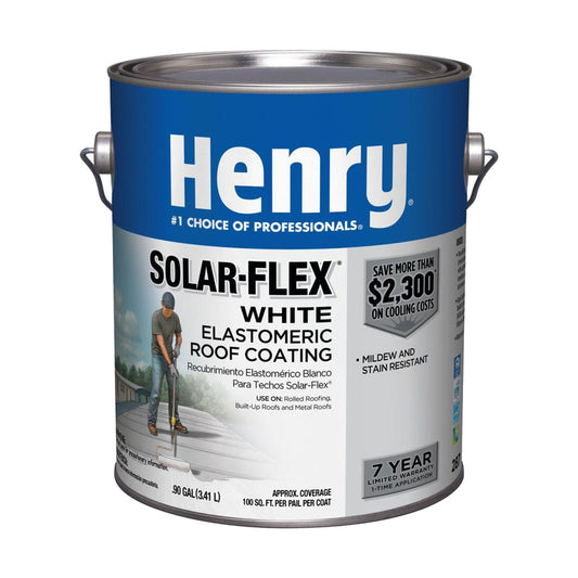 Henry Solar-Flex Smooth White Water Based Elastomeric Roof Coating 1 gal. (Pack of 4)