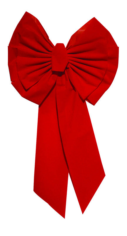 Holiday Trims Christmas Bow Bow Red Velvet 18 inch 1 pk (Pack of 12)