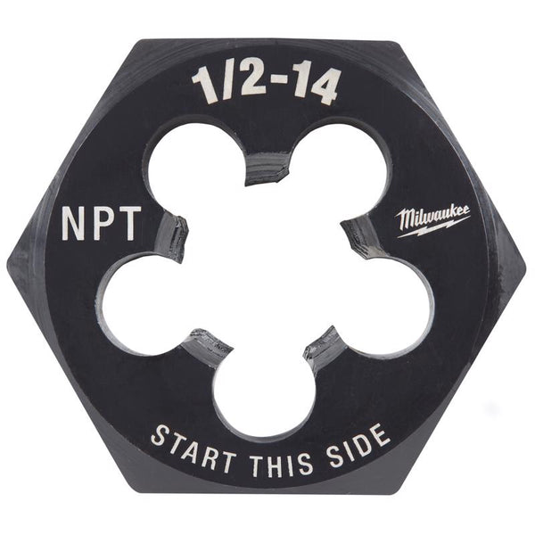 Milwaukee High Carbon Steel SAE SAE 1/2-14 NPT 2-1/6 Hex Threading Die Hexagon Die 1 pc