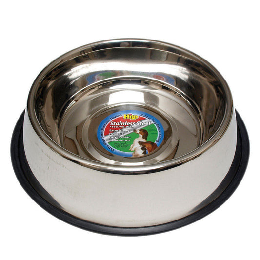 Hilo Silver Plain Stainless Steel 96 oz Pet Dish For Dog