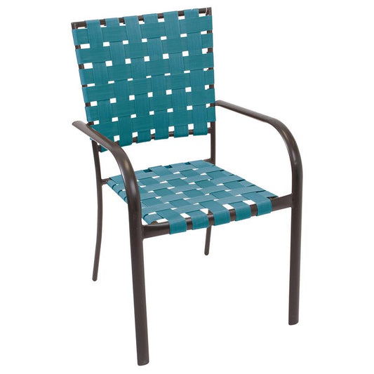 Rio Brands Hadley 1 Black Steel Stackable Bistro Chair Teal