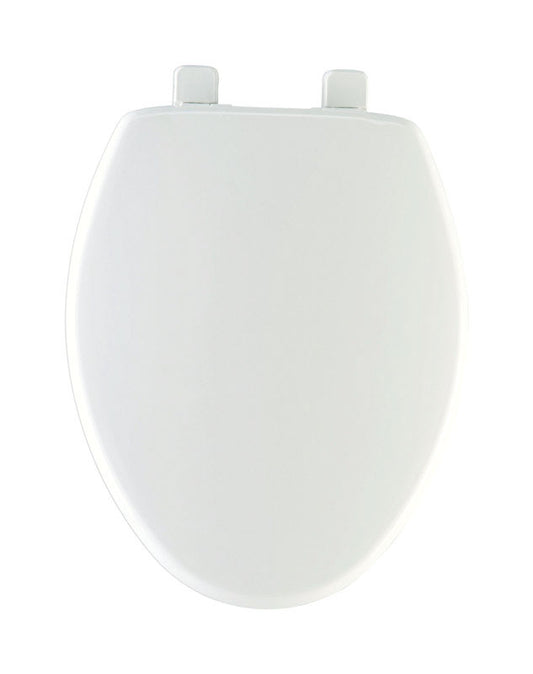 Mayfair White Plastic Elongated Closed Front Toilet Seat 18.63 L x 1.94 H x 14.31 W in.