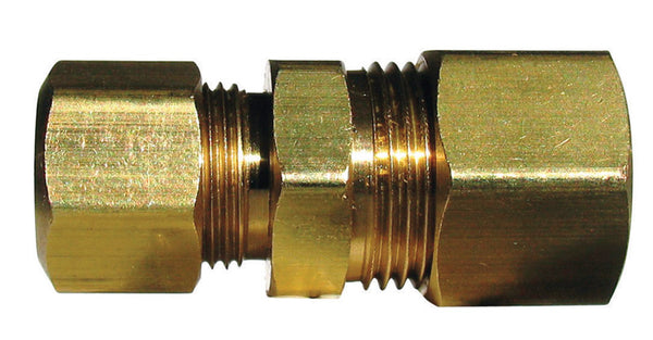 Unión reductora de latón amarillo de compresión de 3/8 pulg. x 1/4 pulg. de diámetro JMF (paquete de 10)