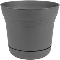 Bloem 7 in. Dia. Polyresin Saturn Planter Charcoal
