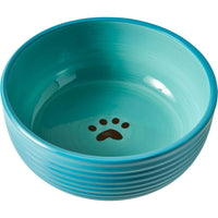 Spot Elegance Ribbed Stoneware Dog Dish