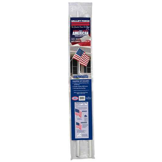 Valley Forge All American Collection 72 in. L Aluminum Anti-Tangle Flag Pole Set Brushed