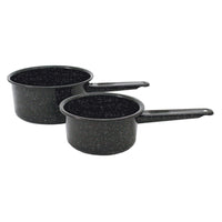 Columbian Home Granite Ware Black Ceramic Over Steel Nonstick Saucepan Set 1 qt. Capacity
