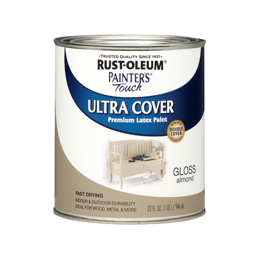 Rust-Oleum Painters Touch Ultra Cover Gloss Almond Paint Indoor and Outdoor 250 g/L 1 qt.