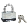 Master Lock 1-1/16 in. H x 1 in. W x 1-3/4 in. L Laminated Steel Warded Locking Padlock 1 pk Keyed Alike (Pack of 12)