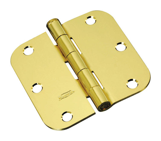 National Hardware 3-1/2 in. L Polished Brass Door Hinge 1 pk