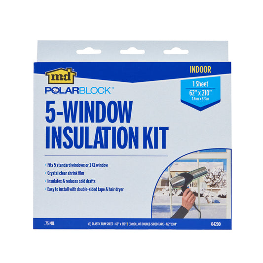 M-D Clear Shrink & Seal Indoor Window Film Insulator Kit 62 W x 210 L in.