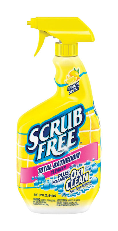 Scrub Free OxiClean Lemon Scent Bathroom Cleaner 32 oz. Liquid (Pack of 8)