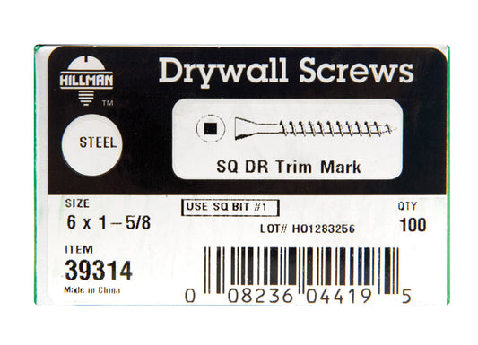 Hillman No. 6 X 1-5/8 in. L Square Drywall Screws 100 pk