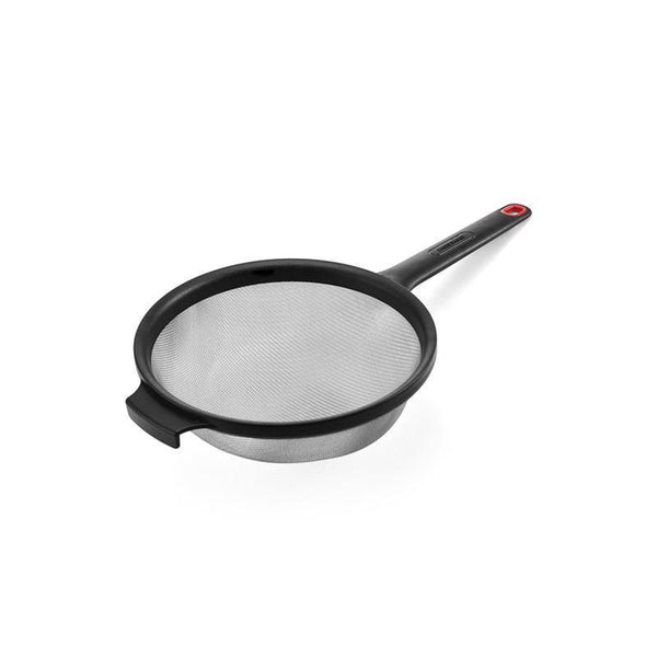 Colador de plástico/acero inoxidable negro/plateado Farberware, 13-1/2 in de largo - Caja abierta