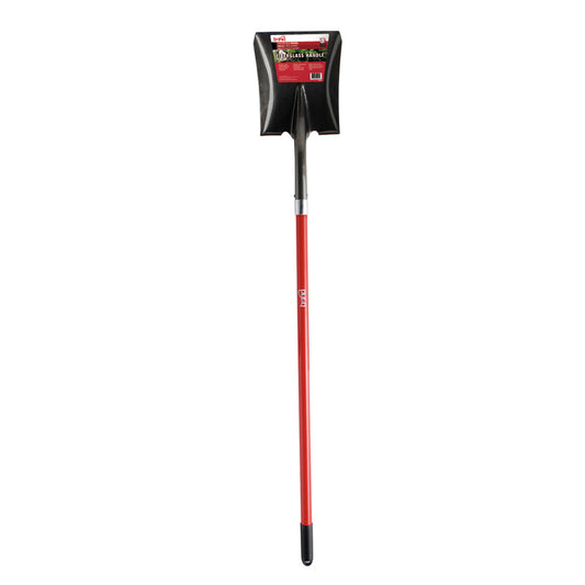 Bond Black/Red Steel Square Point Shovel 58 L in. with 39 L in. Fiberglass Handle