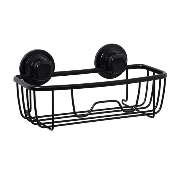 Canasta de succión negra mate Zenna Home, 3 in. de alto X 10 in. de ancho X 5 in. de largo