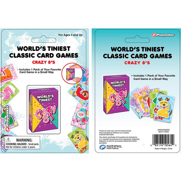 Juego de cartas Crazy 8's más pequeño del mundo de Playmaker Toys, 1 pieza
