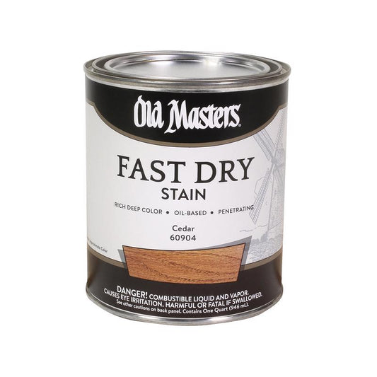 Old Masters Professional Semi-Transparent Cedar Oil-Based Alkyd Fast Dry Wood Stain 1 qt (Pack of 4)