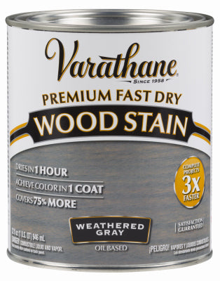 Varathane Premium Fast Dry Semi-Transparent Weathered Gray Wood Stain 1 qt. (Pack of 2)
