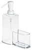 iDesign Vella Clear Plastic Soap Pump And Side Caddy