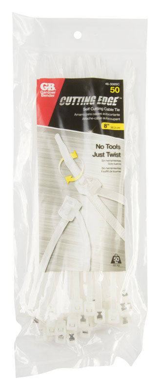 Gardner Bender 8 in. L Clear Self-Cutting Cable Tie 50 pk