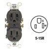 Leviton 15 amps 125 volt Brown Outlet 5-15R 1 pk