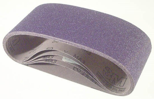 3M 81430 4" X 24" 60Y Grade Purple Regalite™ Resin Bond Cloth Belts (Pack of 5)