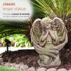 Alpine Polyresin Stone 19 in. Guardian Angel Garden Statue