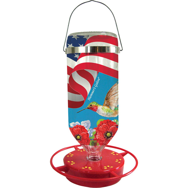 Hummer'S Galore All American Hummingbird Feeder, Red/White/Blue, 16 oz.