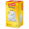 Glad ForceFlex 13 gal Tall Kitchen Bags Drawstring 45 pk 0.9 mil (Pack of 6)