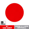 Diablo Hook and Lock 9 in. L X 9 in. W Aluminum Oxide 100 Grit Medium Drywall ROS Disk