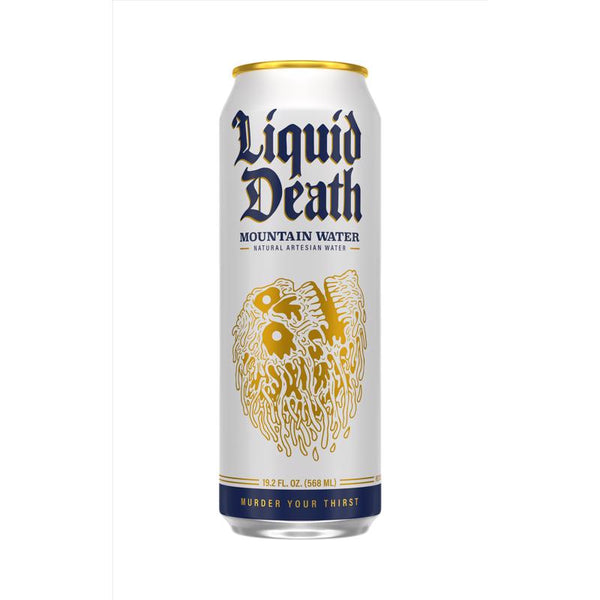 Agua de manantial Mountain Water Liquid Death, 19.2 oz, paquete de 1 (paquete de 12)