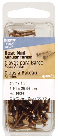 Hillman 1-1/4 in. L Boat Stainless Steel Nail Annular Ring Shank Flat (Pack of 6)