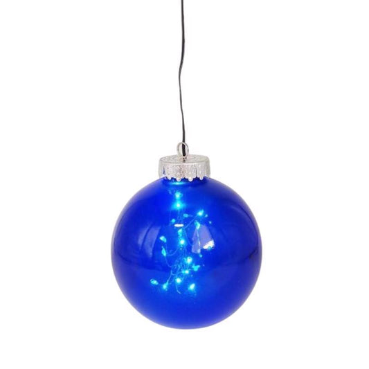 Celebrations LED Blue Ornament 5 in. Hanging Decor