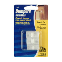 Softtouch Plastic Self Adhesive Bumper Pad Clear Square 1/2 in. W 6 pk