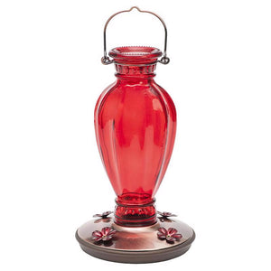 Perky-Pet Hummingbird 18 oz Glass Daisy Vase Vintage Nectar Bird Feeder 4 ports (Pack of 2)
