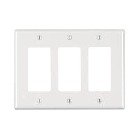 Leviton White Thermoplastic Nylon Decora/GFCI Wall Plate 3 gang