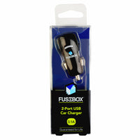 Fusebox Blue 2 Port USB Car Charger For All Mobile Devices
